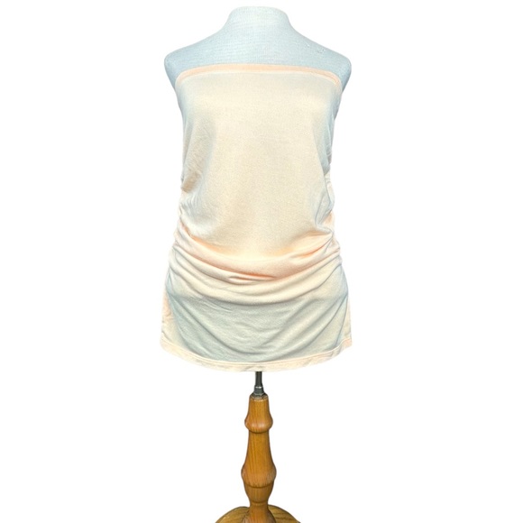 Sundry NWT French Terry Knit Ruched Mini Skirt in Pastel ‘Pop Orange’ Size 1 - Picture 7 of 15